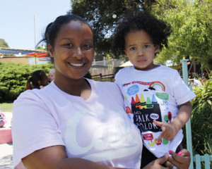Symphani Lindsey and her 2-year-old daughter attended the kick-off for the Talking is Teaching campaign.