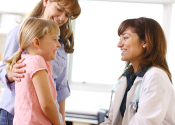 Health care professional & child