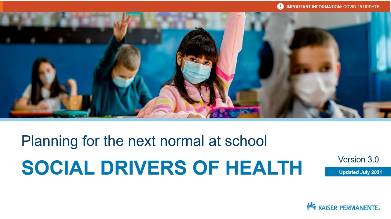 Planning for the Next Normal at School Playbook: Social Drivers of Health